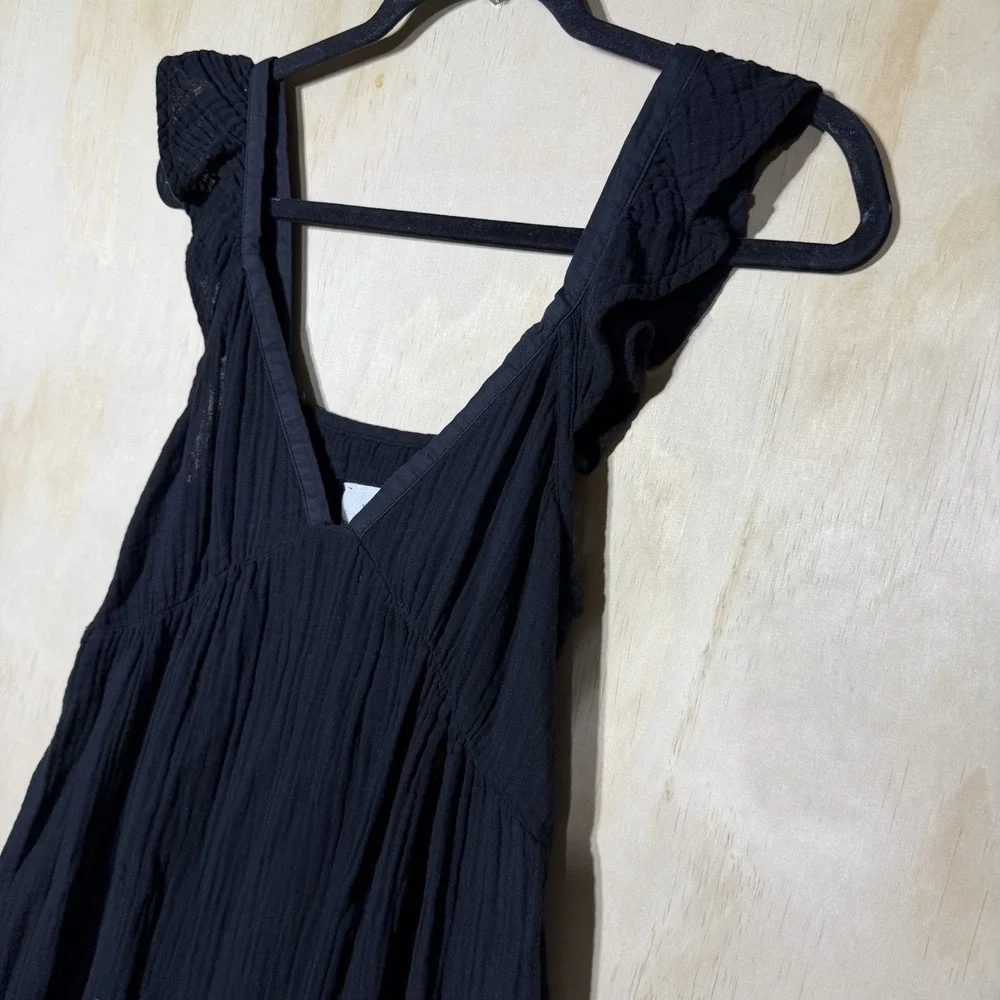 Xirena Leyla Dress Black Womens Small Ruffle Strap Boho USA